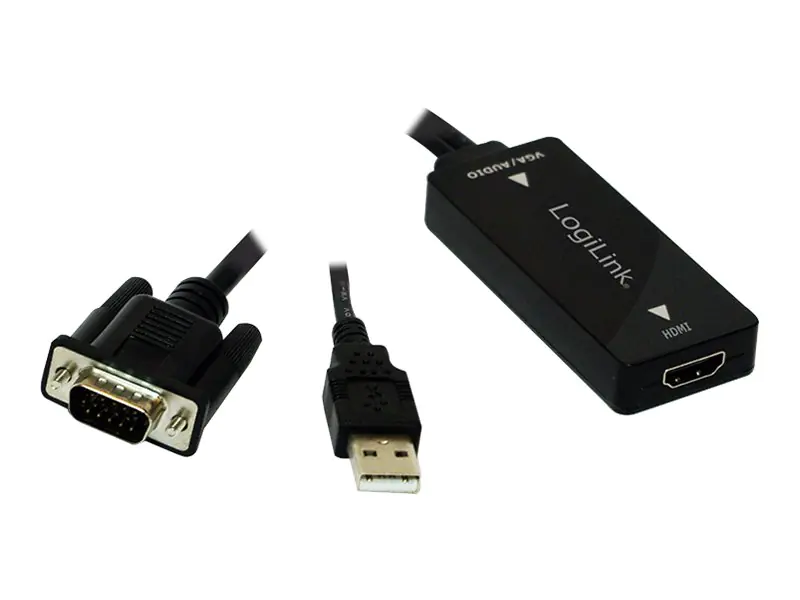 LogiLink VGA with Audio to HDMI Converter - Videokonverter - VGA - HDMI LogiLink VGA with Audio to HDMI Converter - Videokonverter - VGA - HDMI