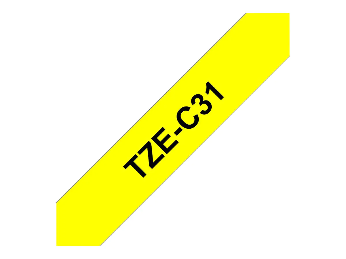 Brother TZe-C31 - Schwarz auf Neongelb - Rolle (1,2 cm x 5 m) TZEC31