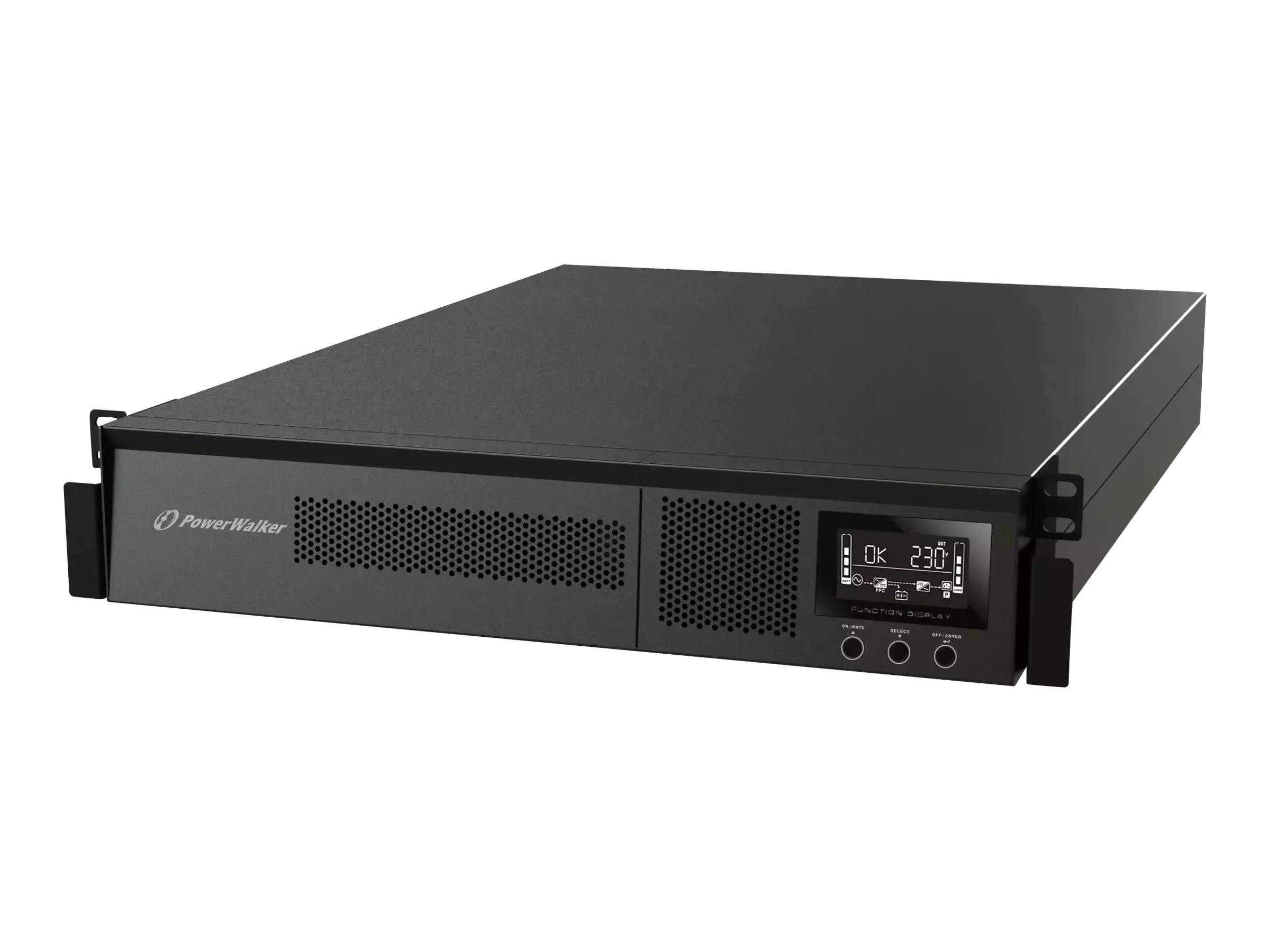 PowerWalker VFI 2000 RMG PF1 - USV (in Rack montierbar/extern) - 2000 Watt - 2000 VA 7 Ah - RS-232, USB - Ausgangsanschlüsse: 8 - 2U