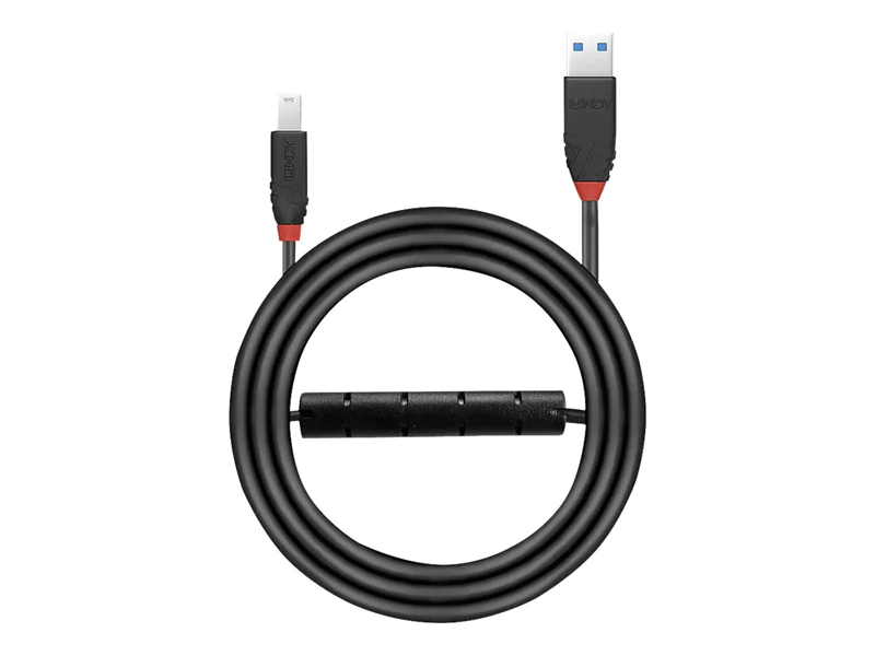 Lindy - USB-Kabel - USB Typ A (M) zu USB Type B (M) - USB 3.1 Gen1 - 10 m - rund, aktiv - Schwarz