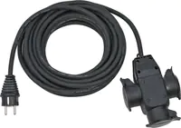 Brennenstuhl 1167810301 - 10 m - 3 AC-Ausgänge - Outdoor - IP44 - Gummi - Schwarz