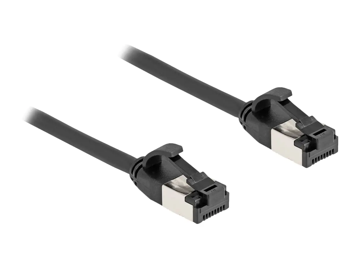 Delock - Netzwerkkabel - RJ-45 (M) zu RJ-45 (M) - 2 m - U/FTP - CAT 8.1 - ohne Haken - Schwarz