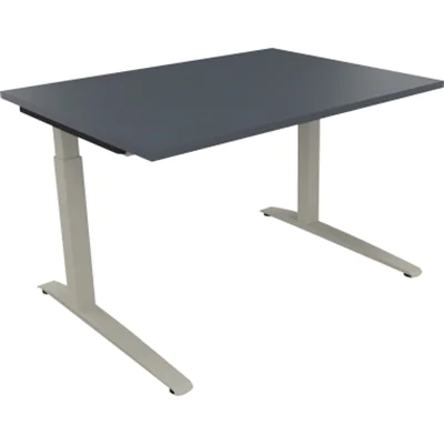 Schreibtisch Kufe Einzels. Quadrat B1600xT700xH650-850 si/Lavagrau Schreibtisch Kufe Einzels. Quadrat B1600xT700xH650-850 si/Lavagrau