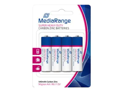 MEDIARANGE Batterie 4 x AA / LR6 - Kohlenstoff MRBAT144