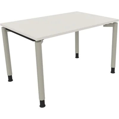 Schreibtisch Vierfuß Rundrohr B1200xT800xH680-820 si/Weiß Schreibtisch Vierfuß Rundrohr B1200xT800xH680-820 si/Weiß