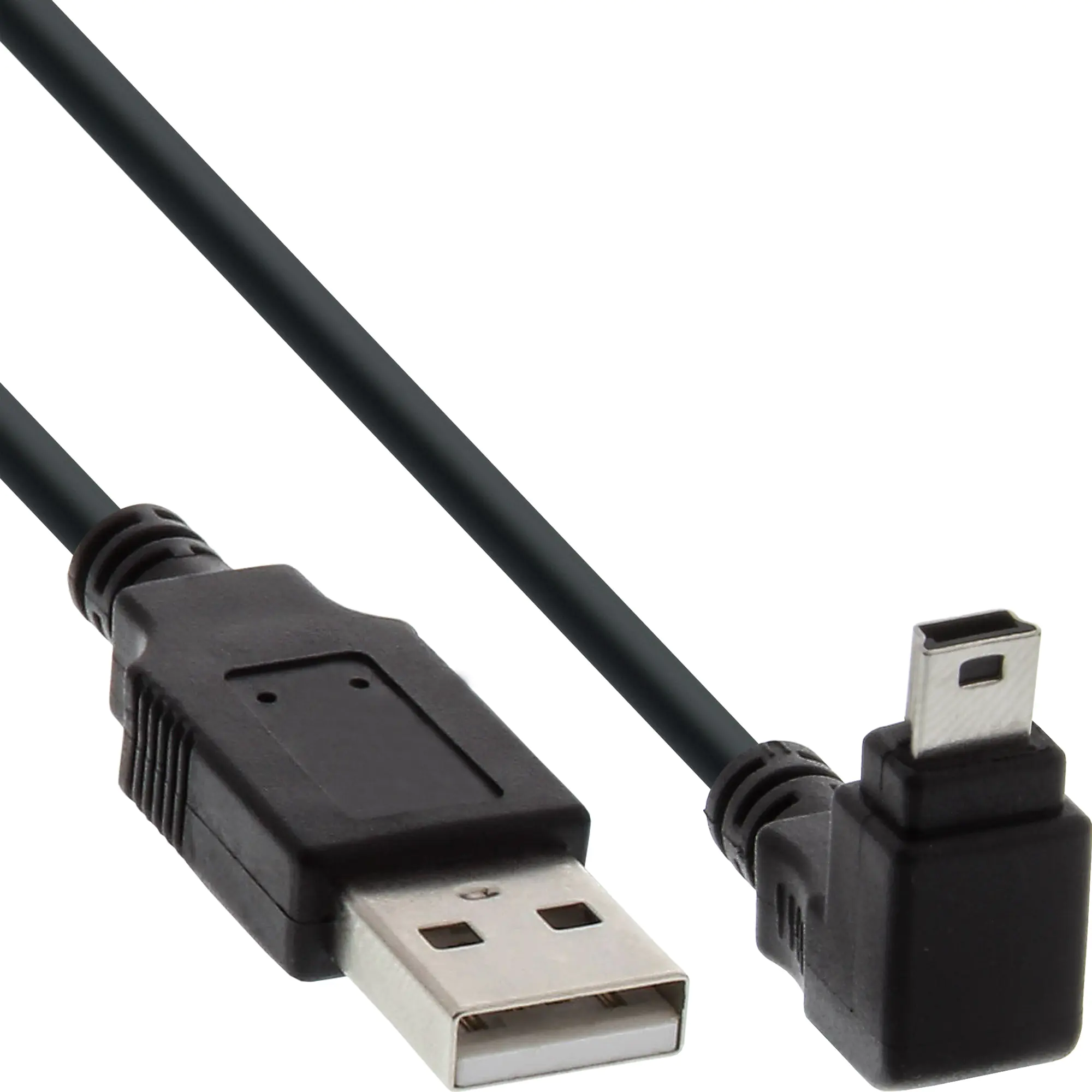 InLine - USB-Kabel - Mini-USB, Typ B (M) zu USB (M) - 50 cm - 90° Stecker - Schwarz