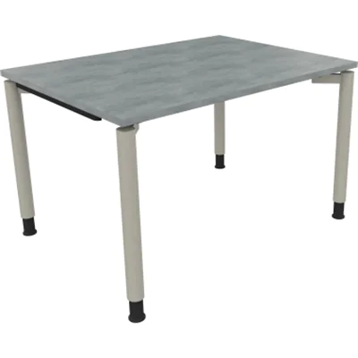 Schreibtisch Vierfuß Rundrohr B1200xT900xH680-820 si/Beton hell Schreibtisch Vierfuß Rundrohr B1200xT900xH680-820 si/Beton hell