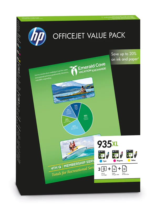 HP 935XL - 3er-Pack - Gelb, Cyan, Magenta - Original - Druckpatrone / Papiersatz - für Officejet 6812, 6815, 6820; Officejet Pro 6230 ePrinter, 6830, 6835