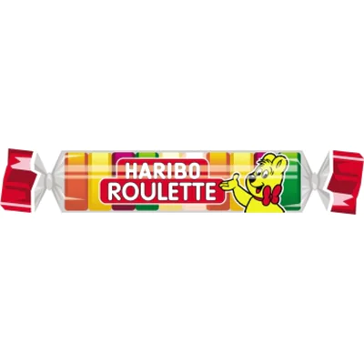 HARIBO Fruchtgummi Roulette Rolle 50 x 25 g/Pack. HARIBO Fruchtgummi Roulette Rolle 50 x 25 g/Pack.
