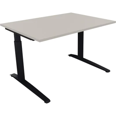 Schreibtisch Kufe Einzels. Quadrat B1200xT900xH650-850 an/Lichtgrau Schreibtisch Kufe Einzels. Quadrat B1200xT900xH650-850 an/Lichtgrau