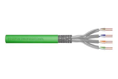DIGITUS Professional - Bulkkabel - 100 m - 7.9 mm - S/FTP - Simplex - CAT 8.2 - halogenfrei - grün
