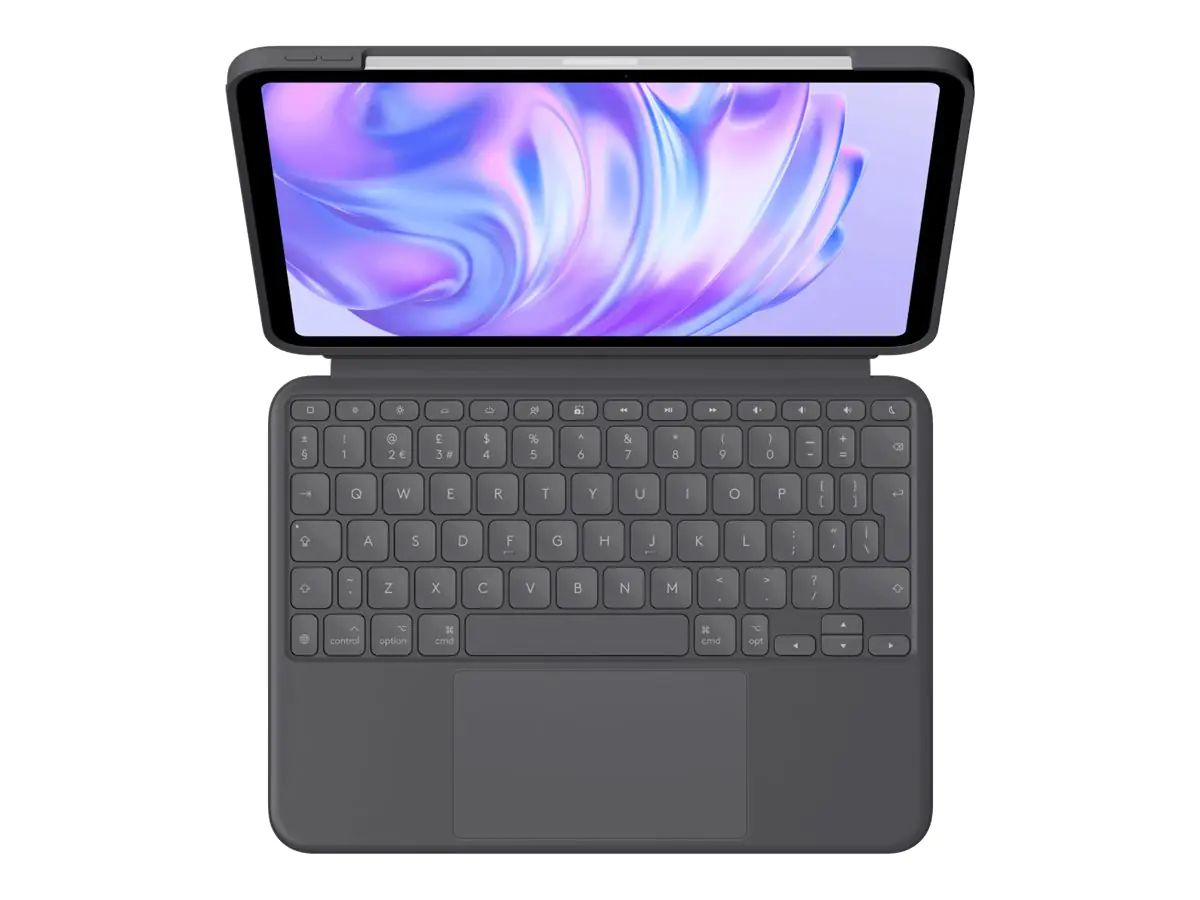 Logitech Combo Touch - Tastatur und Foliohülle - mit Trackpad - hinterleuchtet - Apple Smart connec