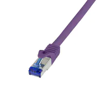 LogiLink Professional Ultraflex - Patch-Kabel - RJ-45 (M) zu RJ-45 (M) - 1 m - 6 mm - S/FTP - CAT 7 (Kabel) / CAT 6a (Anschlüsse) - halogenfrei, geformt, ohne Haken - lila, RAL 4005