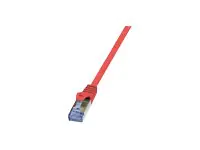 LogiLink PrimeLine - Patch-Kabel - RJ-45 (M) zu RJ-45 (M) - 0.25 m - SFTP, PiMF - CAT 6a - halogenfrei, geformt, ohne Haken - Rot