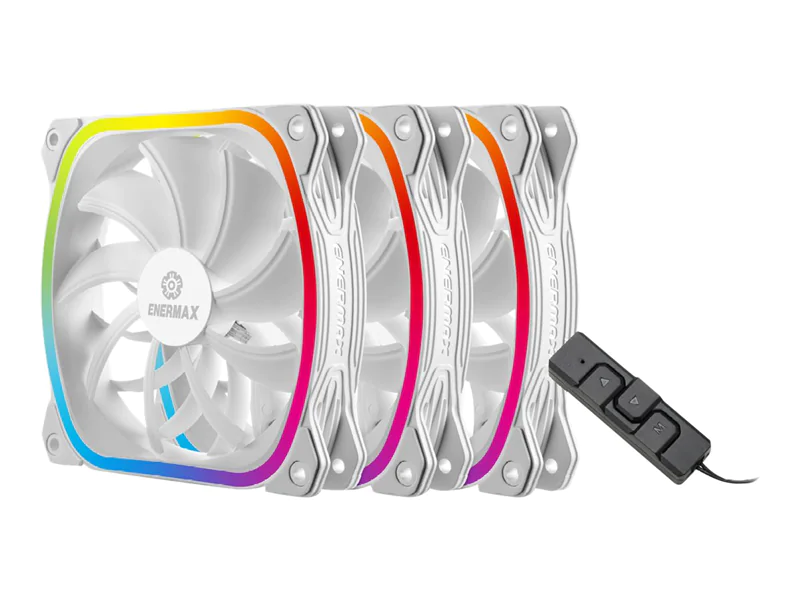 Enermax SquA RGB UCSQARGB12P-W-BP3 - Gehäuselüfter - 120 mm - weiß