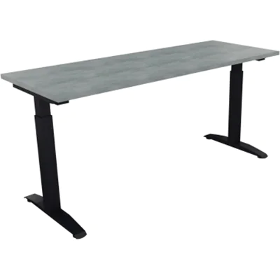Schreibtisch Kufe Einzels. Quadrat B1600xT600xH650-850 an/Beton hell Schreibtisch Kufe Einzels. Quadrat B1600xT600xH650-850 an/Beton hell