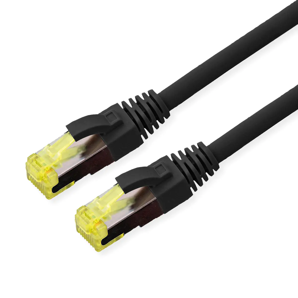 Roline - Patch-Kabel - RJ-45 (M) zu RJ-45 (M) - 2 m - SFTP, PiMF - CAT 6a - halogenfrei, im Freien, ohne Haken, verseilt - Schwarz
