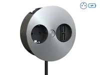 Bachmann 931.032 - 2 m - 1 AC-Ausgänge - Indoor - Typ E - Schwarz - Silber - 1 Stück(e)