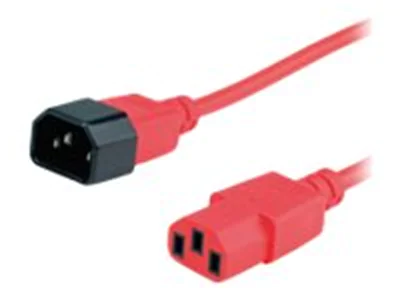 Roline - Spannungsversorgungs-Verlängerungskabel - power IEC 60320 C13 zu IEC 60320 C14 - Wechselstrom 250 V - 1.8 m - geformt - Rot Roline - Spannungsversorgungs-Verlängerungskabel - power IEC 60320 C13 zu IEC 60320 C14 - Wechselstrom 250 V - 1.8 m - geformt - Rot