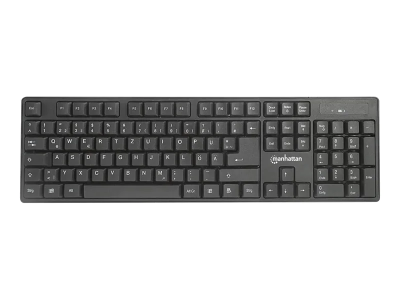 Manhattan - Tastatur-und-Maus-Set - kabellos - 2.4 GHz - QWERTZ - Deutsch - Schwarz - Farbbox