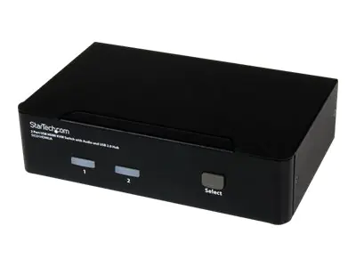 StarTech 2 Port USB HDMI KVM Switch / Umschalter mit Audio und USB 2.0 Hub - KVM-/Audio-/USB-Switch - 2 x KVM/Audio/USB - 1 lokaler Benutzer - Desktop - für P/N: IM12D1500P, SVA12M2NEUA, SVA12M5NA