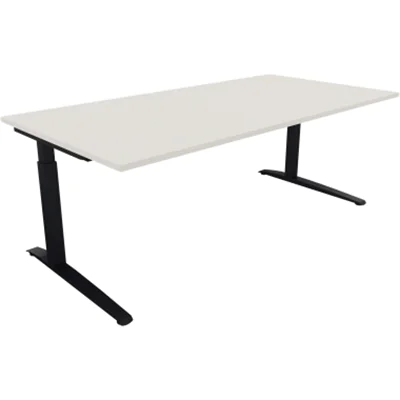 Schreibtisch Kufe Einzels. Quadrat B2000xT1000xH650-850 an/Weiß Schreibtisch Kufe Einzels. Quadrat B2000xT1000xH650-850 an/Weiß