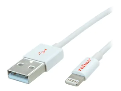 Roline - Lightning-Kabel - Lightning männlich zu USB männlich - 1 m - abgeschirmt - weiß Roline - Lightning-Kabel - Lightning männlich zu USB männlich - 1 m - abgeschirmt - weiß