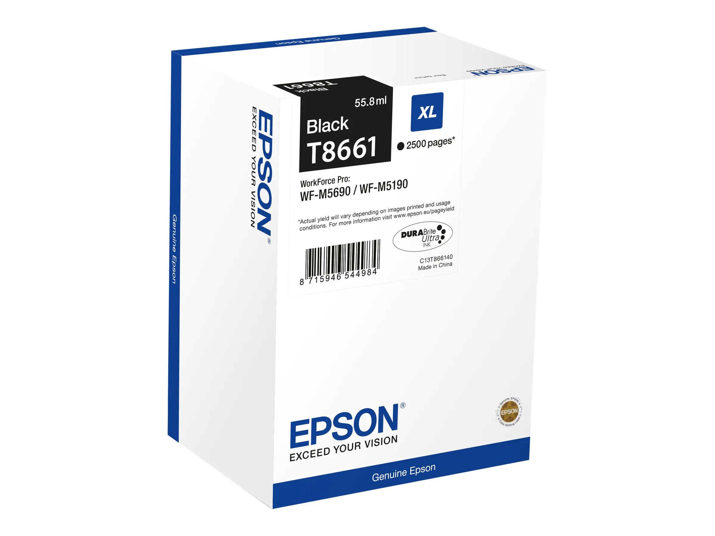 Epson T8661 - Schwarz - Original - Nachfülltinte - für WorkForce Pro WF-M5190DW, WF-M5190DW BAM, WF-M5690DWF Epson T8661 - Schwarz - Original - Nachfülltinte - für WorkForce Pro WF-M5190DW, WF-M5190DW BAM, WF-M5690DWF