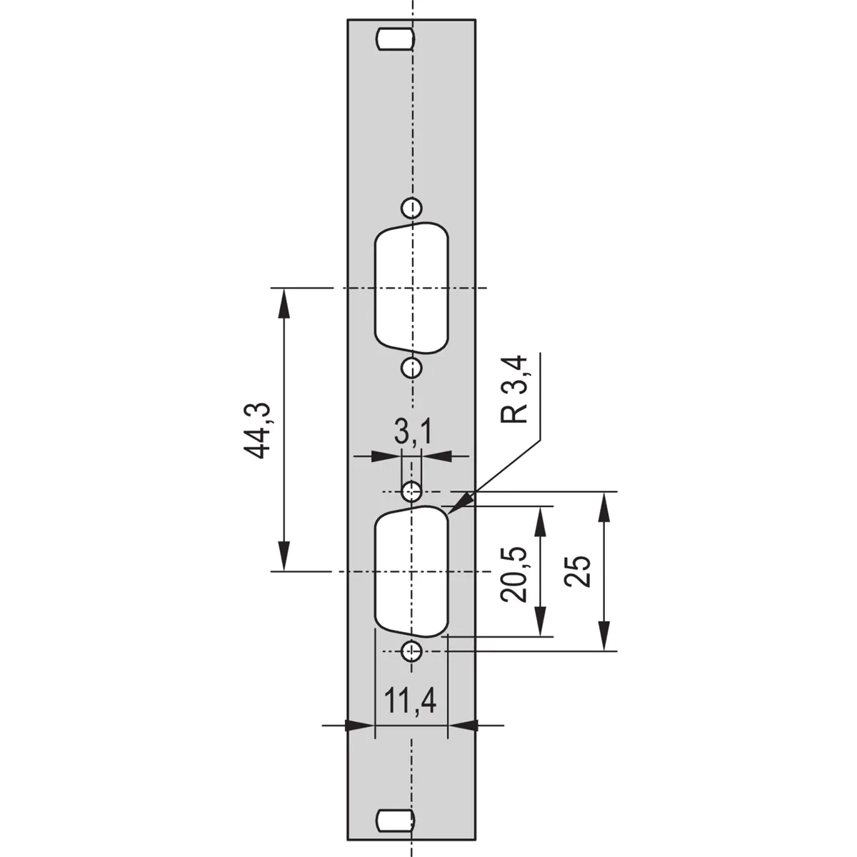 Schroff PART.FRONT PANEL 3U 4HP 2X 9WAY DC - Rack-Zubehör Schroff PART.FRONT PANEL 3U 4HP 2X 9WAY DC - Rack-Zubehör