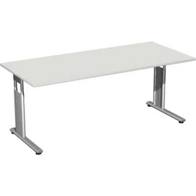 Geramöbel Schreibtisch C-Fuß Flex S-617146-LS 180x80x82cm l.grau/si Geramöbel Schreibtisch C-Fuß Flex S-617146-LS 180x80x82cm l.grau/si