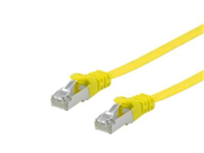 Equip Cat.6A U/FTP Flat Patchkabel, 0.5m, Gelb, 0,5 m, Cat6a, U/FTP (STP), RJ-45, RJ-45, Gelb 607667