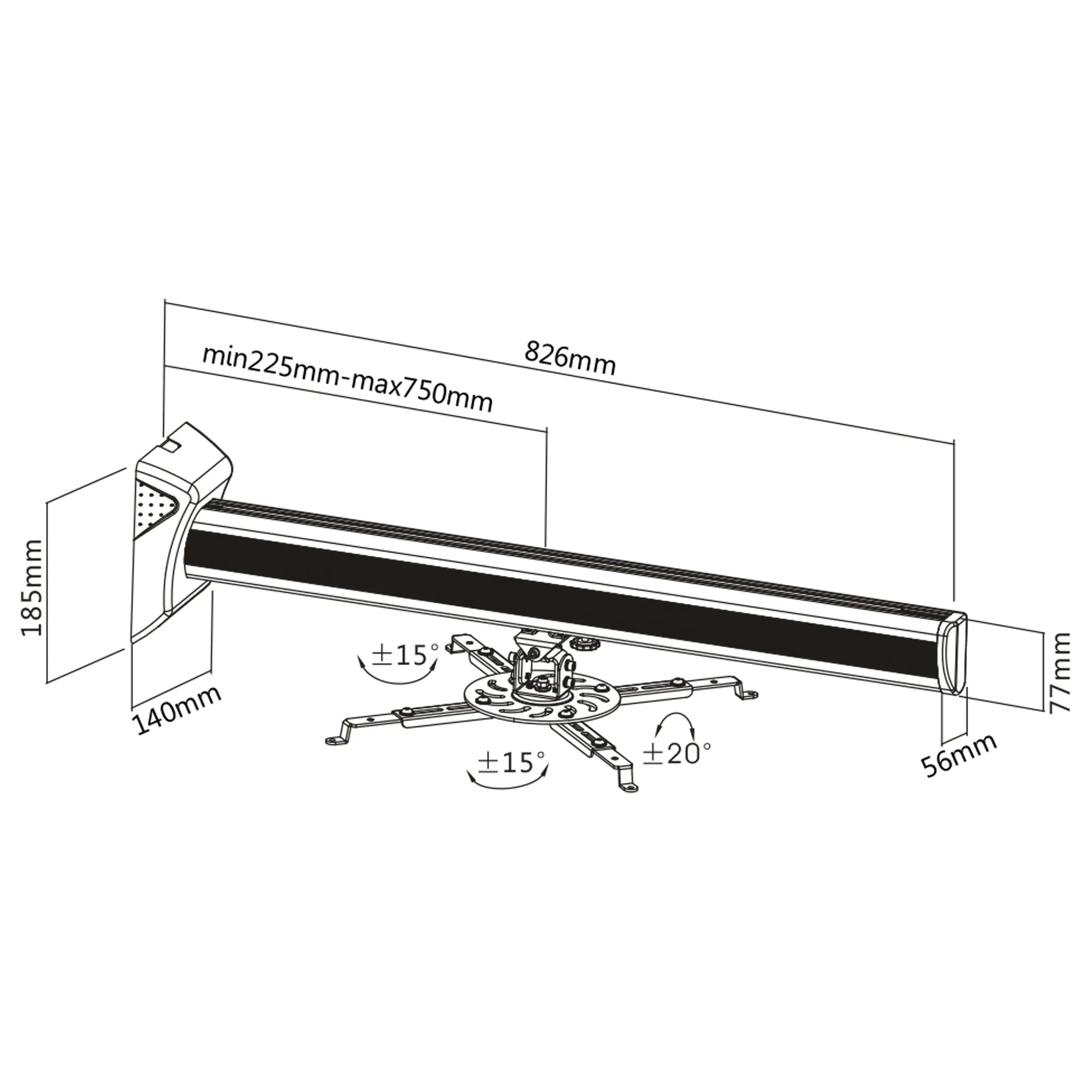 InLine Wandhalterung für Beamer - max. 16kg 23139A