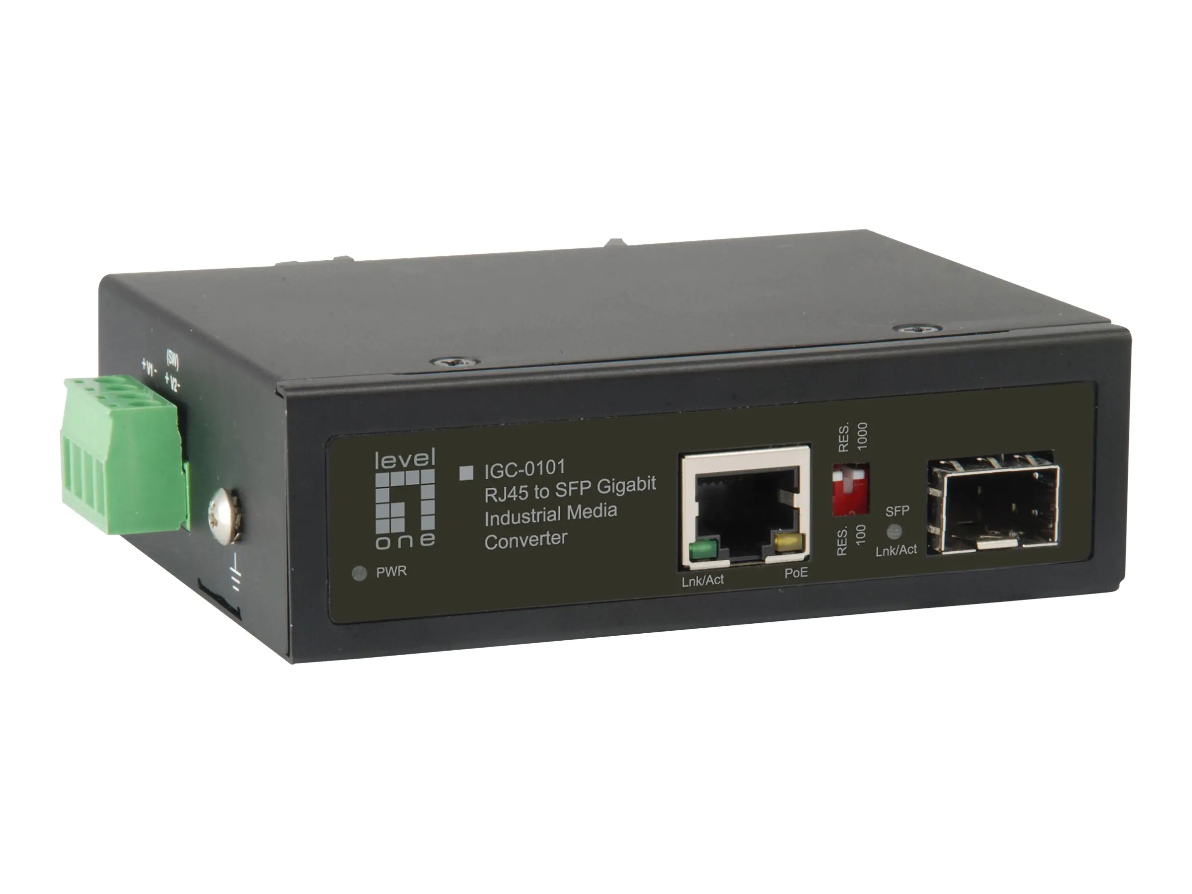 LevelOne IGC-0101 - Medienkonverter - 1GbE - 10Base-T, 100Base-TX, 1000Base-T, 1000Base-X - RJ-45 / SFP (mini-GBIC)