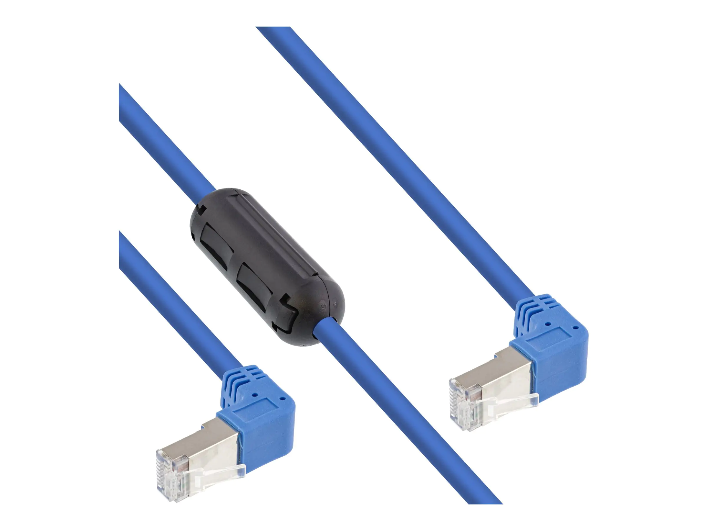 InLine Patchkabel 2-seitig unten gewinkelt mit Ferrit - S/FTP - Cat.6 - PVC - 1,6m S-76602BU-F-1.6