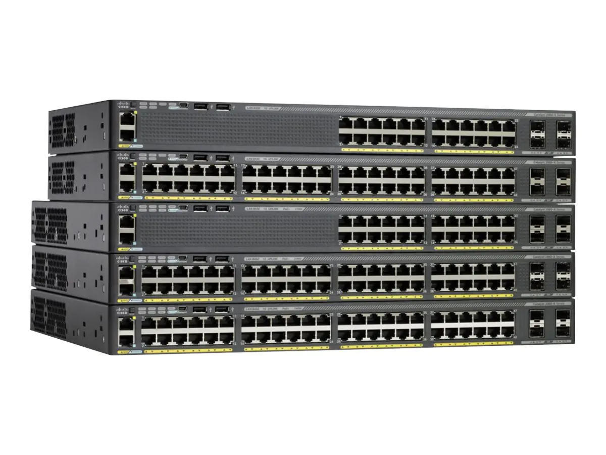 Cisco Catalyst 2960X-48LPS-L - Switch - managed - 48 x 10/100/1000 (PoE+) + 4 x Gigabit SFP - Desktop, an Rack montierbar - PoE+ (370 W)