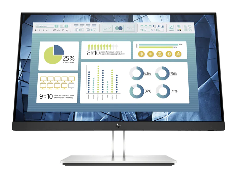 HP E22 G4 - E-Series - LED-Monitor - 55.9 cm (22") (21.5" sichtbar) - 1920 x 1080 Full HD (1080p) @ 60 Hz - IPS - 250 cd/m² - 1000:1 - 5 ms - HDMI, VGA, DisplayPort - Schwarz