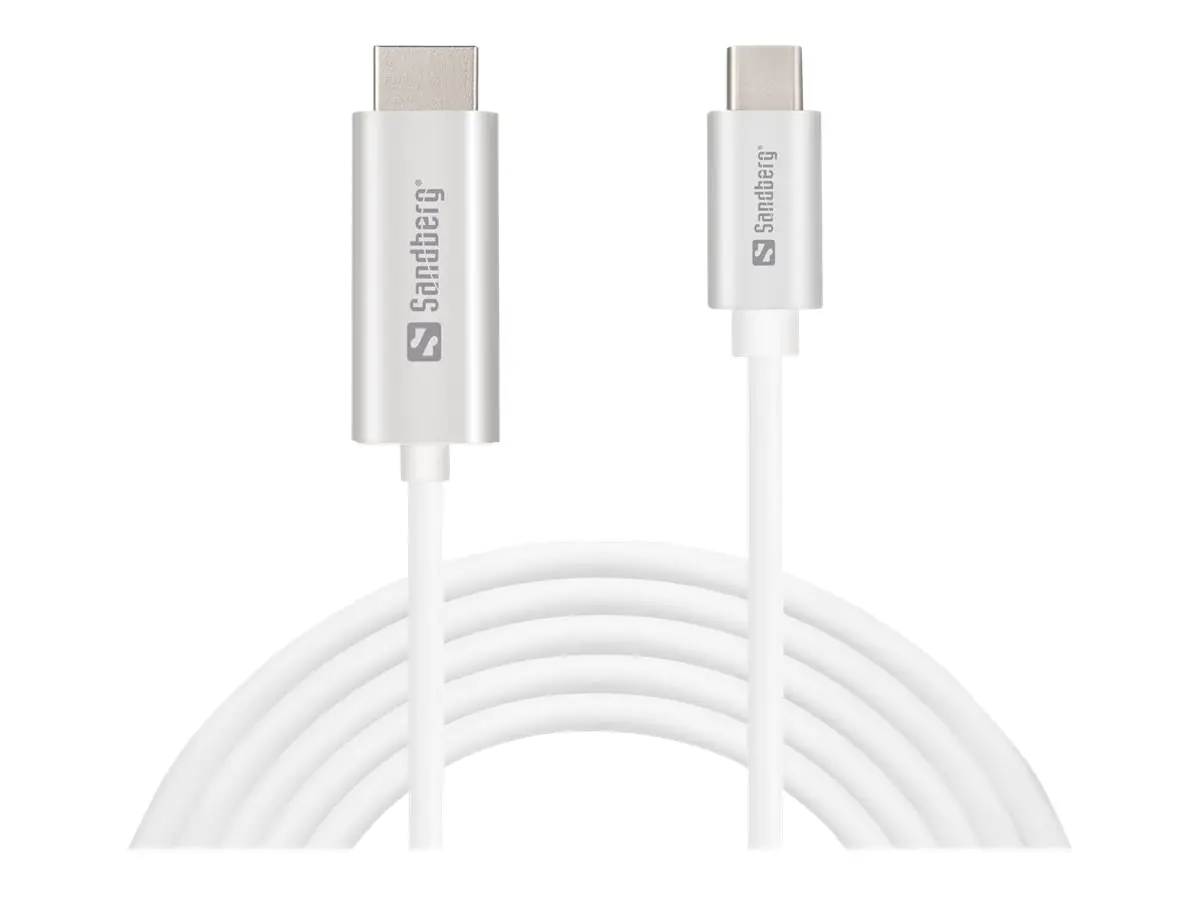 Sandberg - Video- / Audiokabel - 24 pin USB-C männlich zu HDMI männlich - 2 m - 4K Unterstützung Sandberg - Video- / Audiokabel - 24 pin USB-C männlich zu HDMI männlich - 2 m - 4K Unterstützung
