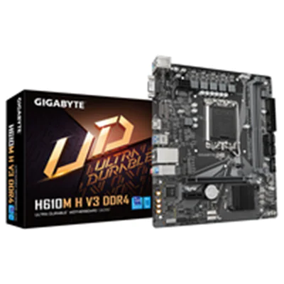 Gigabyte H610M H V3 DDR4 Mainboard - Unterstützt Intel Core Prozessoren 14th CPUs, 4+1+1 Hybrid Phases Digital VRM, up to 3200MHz DDR4, 1xPCIe 3.0 M.2, GbE LAN, USB 3.2 Gen 1, Intel, LGA 1700, Intel® Celeron®, Intel® Core™ i3, Intel® Core™ i5,