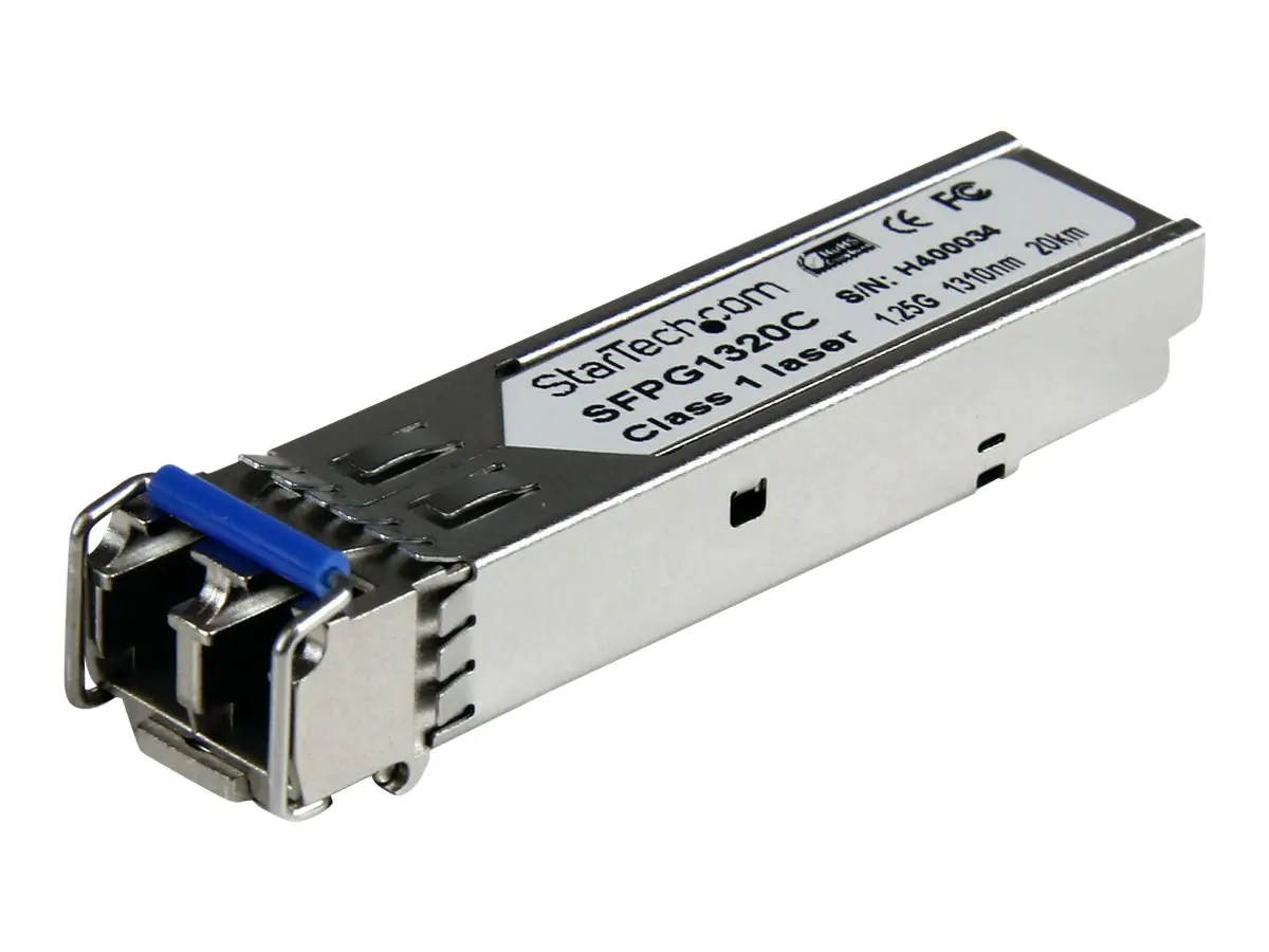 StarTech Cisco kompatibles Gigabit SFP Transceiver Modul SM LC - Mini-GBIC bis 20Km - Glasfaser Transceiver mit DDM 1310nm 1000Base-LH - SFP (Mini-GBIC)-Transceiver-Modul - 1GbE - 1000Base-LH - LC Single-Modus - bis zu 20 km - 1310 nm - für P/N: ET91000LC