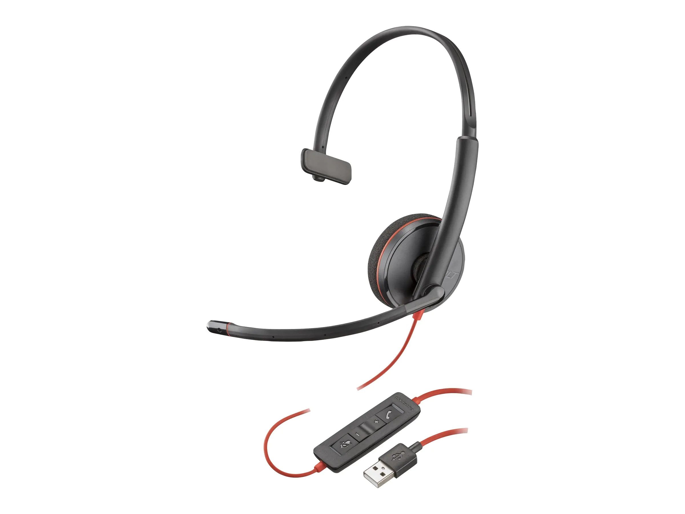 Poly Blackwire 3210 - Blackwire 3200 Series - Headset - On-Ear - kabelgebunden - USB-A - Schwarz - Skype-zertifiziert, Cisco Jabber Certified, Avaya Certified