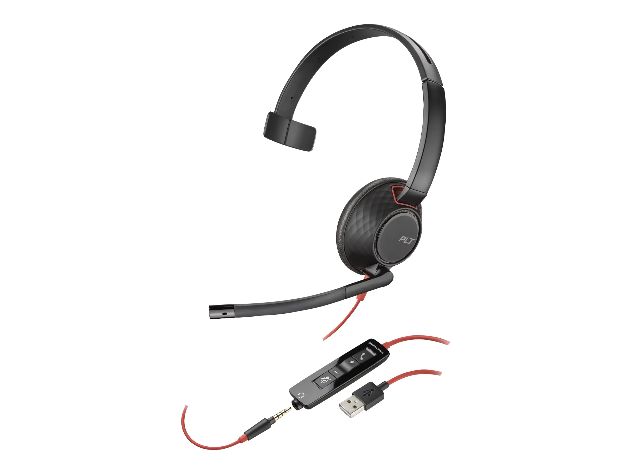 Poly Blackwire 5210 - Blackwire 5200 series - Headset - On-Ear - kabelgebunden - 3,5 mm Stecker, USB-A - Schwarz - Zertifiziert für Microsoft Teams, Zertifiziert für Skype für Unternehmen, Cisco Jabber Certified, Avaya Certified