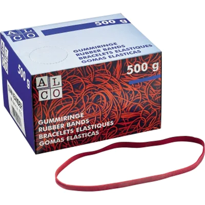 ALCO Gummiband 757/2 flach messend 6x200mm rot 500g/Pack. ALCO Gummiband 757/2 flach messend 6x200mm rot 500g/Pack.