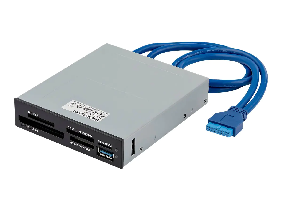 StarTech USB 3.0 interner Kartenleser mit UHS-II Unterstützung - SecureDigital/Micro SD/MemoryStick/CF Kartenlesegerät - Kartenleser - 8,9 cm (3,5 Zoll) (CF I, CF II, MS, MS PRO, MMC, SD, MS Duo, MS PRO Duo, miniSD, microSD, SDHC, MS Micro, microSDHC, SDX