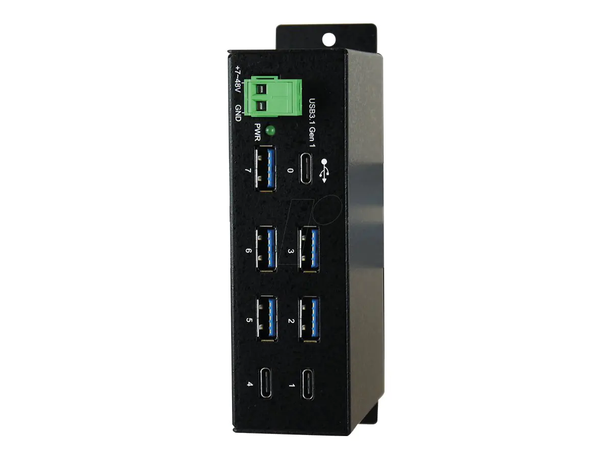 Exsys EX-1196HMS - Hub - 5 x USB 3.1 Gen 1 + 2 x USB-C - an DIN-Schiene montierbar - Gleichstrom Exsys EX-1196HMS - Hub - 5 x USB 3.1 Gen 1 + 2 x USB-C - an DIN-Schiene montierbar - Gleichstrom