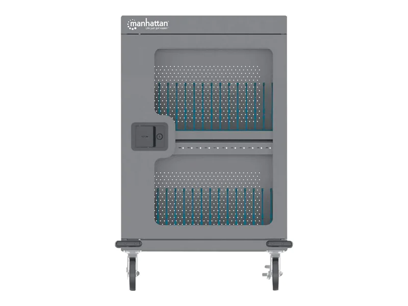 Manhattan Charging Cabinet/Cart via USB-C x32 Devices, Trolley, Power Delivery 18W per port (576W total) 102353