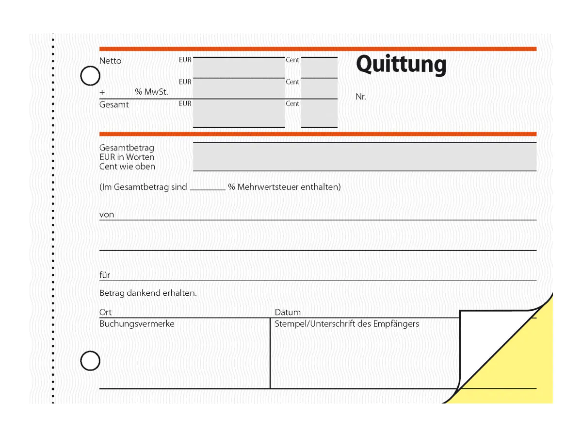 Sigel Quittung - 40 Blatt - A6 (105 x 148 mm) SD021