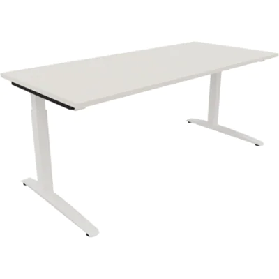 Schreibtisch Kufe Einzels. Quadrat B1800xT800xH650-850 ws/Weiß Schreibtisch Kufe Einzels. Quadrat B1800xT800xH650-850 ws/Weiß