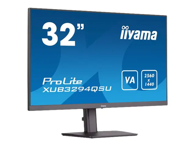 iiyama ProLite XUB3294QSU-B1 - LED-Monitor - 80 cm (31.5") - 2560 x 1440 WQHD @ 75 Hz - VA - 250 cd/m² - 3000:1 - 4 ms - HDMI, DisplayPort - Lautsprecher - mattschwarz