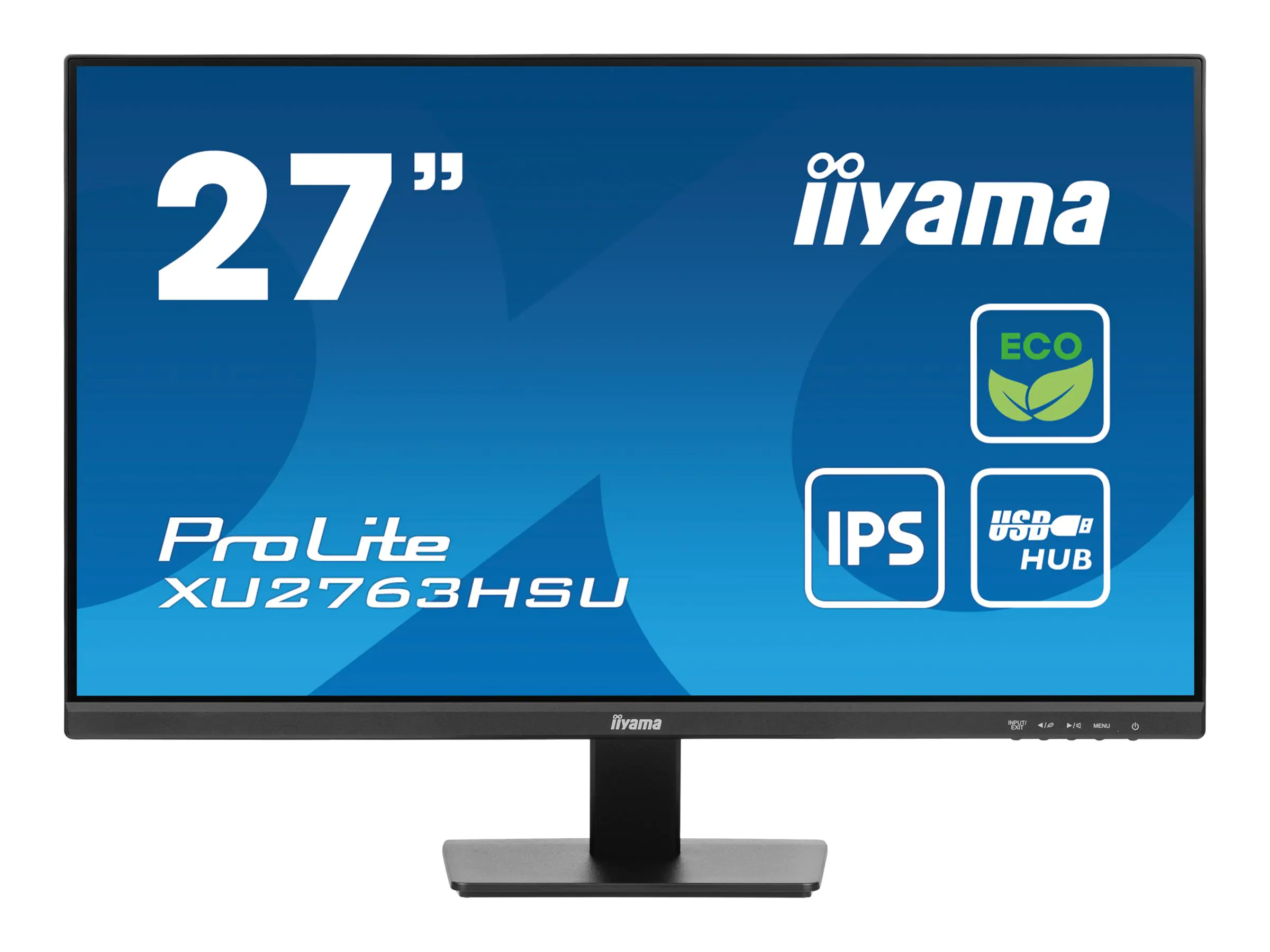 iiyama ProLite XU2763HSU-B1 - LED-Monitor - 68.6 cm (27") - 1920 x 1080 Full HD (1080p) @ 100 Hz - IPS - 250 cd/m² - 1300:1 - 3 ms - HDMI, DisplayPort - Lautsprecher - Schwarz, Matte