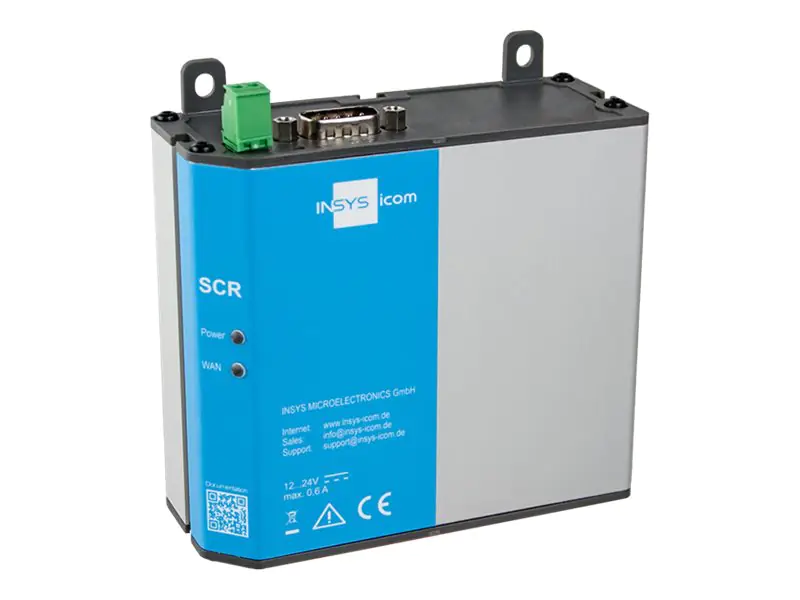 INSYS icom SCR-E 200 - Router 2-Port-Switch - Modbus - an DIN-Schiene montierbar, wandmontierbar